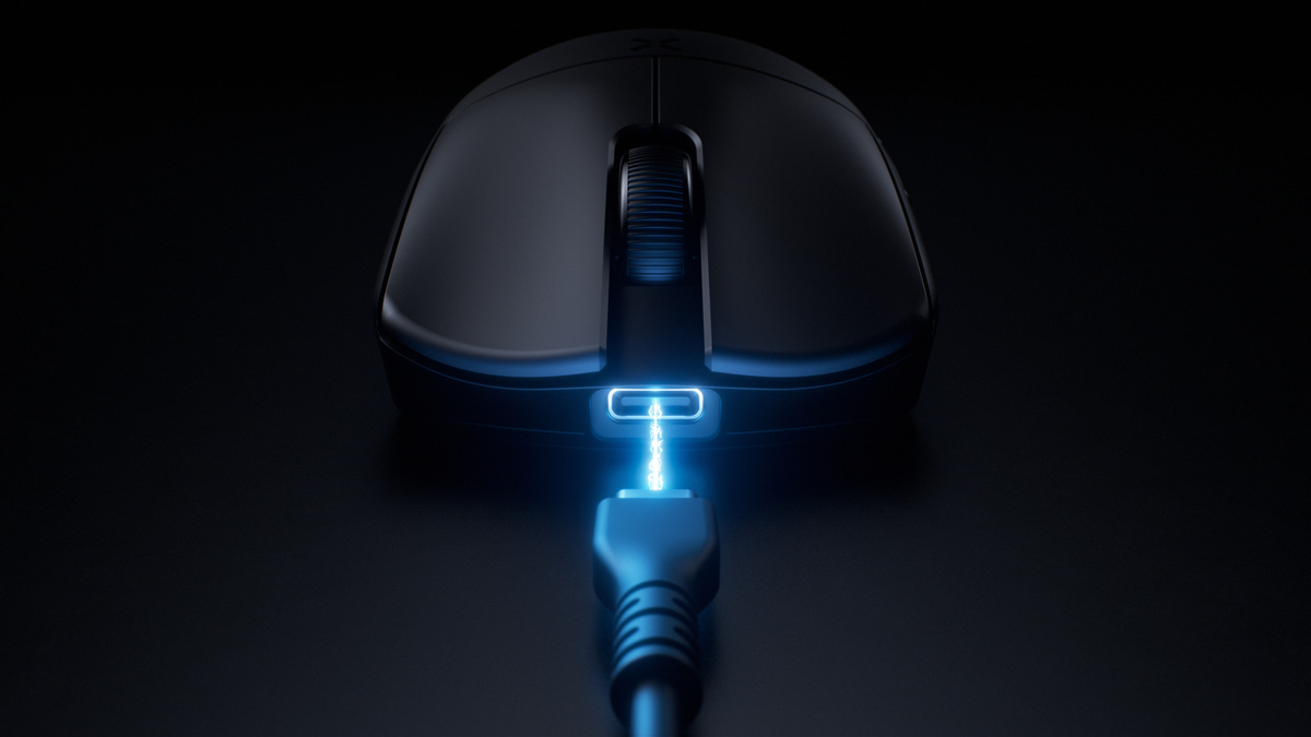Hitscan Hyperlight X with USB charging cable connected